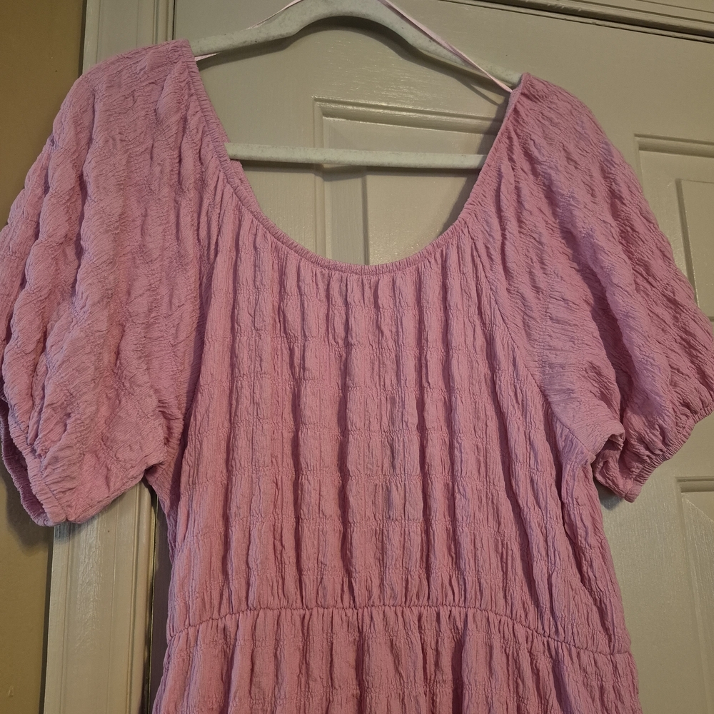 Pink Textured Women's Dress